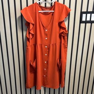 SHEIN Rust Button-Up Dress